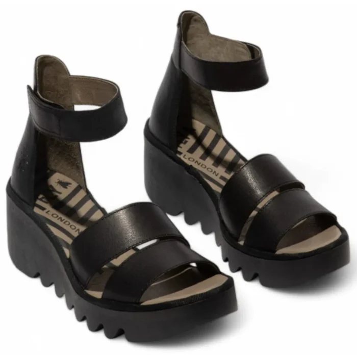 BONO290FLY - Women's Wedge Heel Open Toe Leather Sandals - Image 2