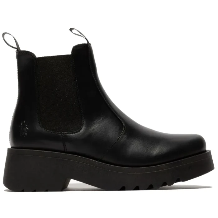 MEDI789FLY - Women's Wedge Heel Leather Chelsea Boots - Image 1