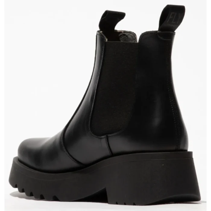 MEDI789FLY - Women's Wedge Heel Leather Chelsea Boots - Image 4