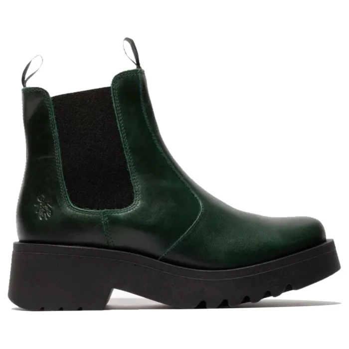MEDI789FLY - Women's Wedge Heel Leather Chelsea Boots - Image 5