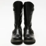 MES2913 - Women's Wedge Heel Buckle Mid Calf Leather Boots - Image 2