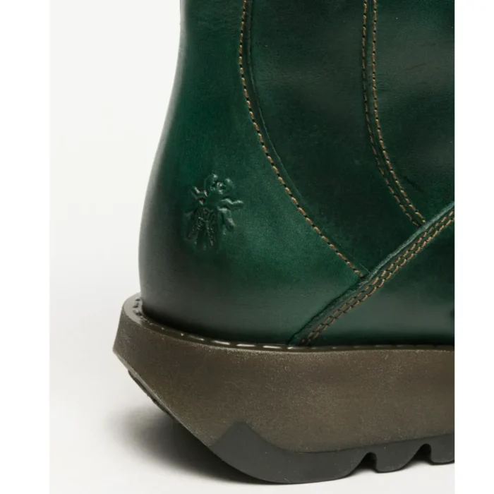 MES2913 - Women's Wedge Heel Buckle Mid Calf Leather Boots - Image 18