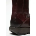 MES2913 - Women's Wedge Heel Buckle Mid Calf Leather Boots - Image 27