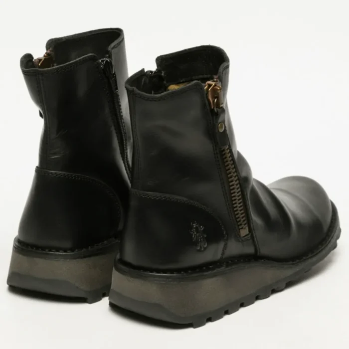 MON944FLY - Women's Wedge Heel Leather Ankle Boots - Image 7