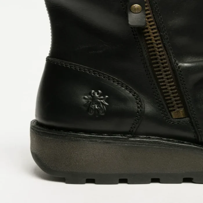 MON944FLY - Women's Wedge Heel Leather Ankle Boots - Image 4