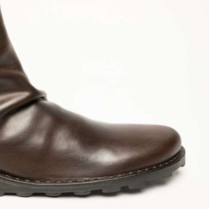 MON944FLY - Women's Wedge Heel Leather Ankle Boots - Image 9