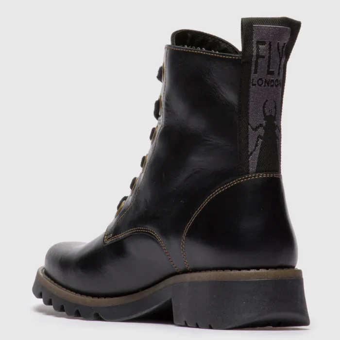 RAGI539FLY - Women's Lace Up Rug Leather Ankle Boots - Image 4