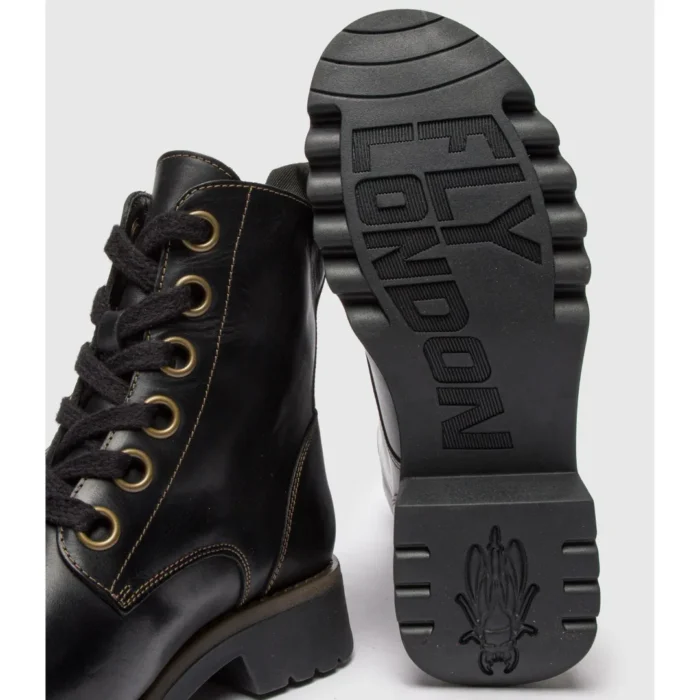 RAGI539FLY - Women's Lace Up Rug Leather Ankle Boots - Image 3