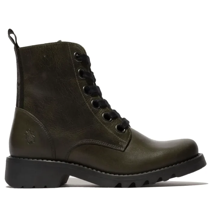RAGI539FLY - Women's Lace Up Rug Leather Ankle Boots - Image 5