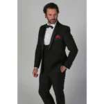 Men's Black Blazer Shawl Lapel Dinner Tuxedo Jacket - Image 2