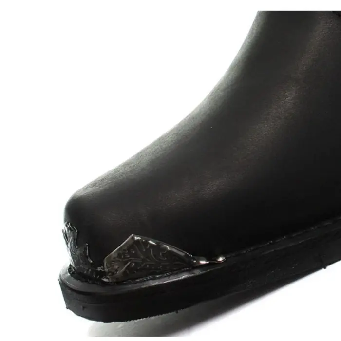 Mens Real Leather Lo Biker Boots Rock Punk Grinders Eagle Buckle Metal Toe - Image 4