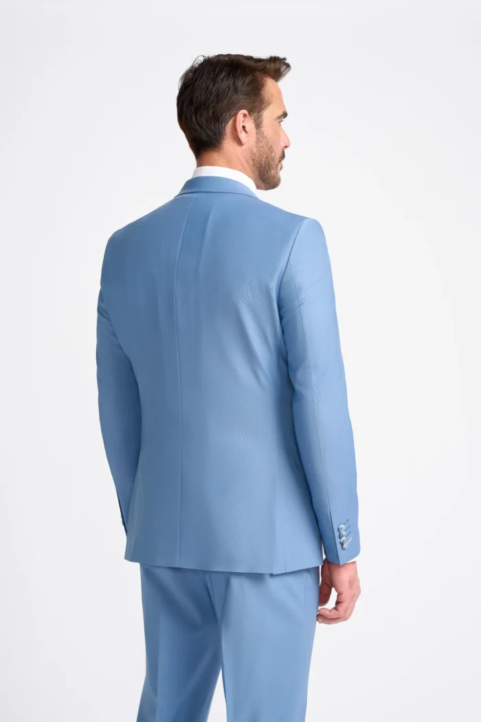 Men's Suit Sky Blue 3 Piece Tailored Fit Formal Wedding Dress - Image 8