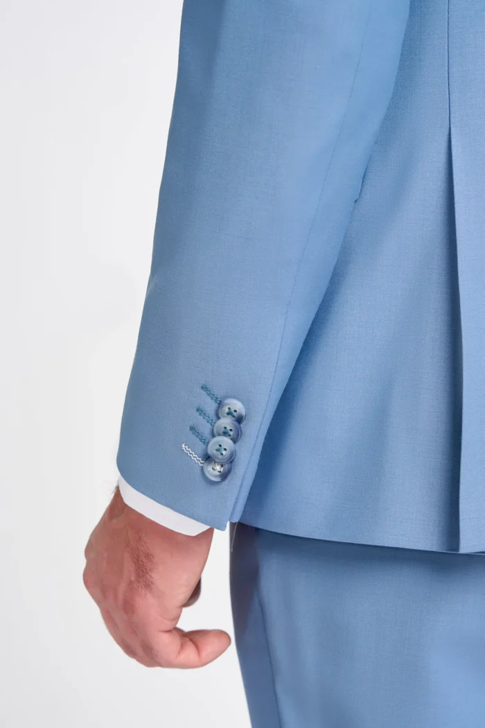 Men's Suit Sky Blue 3 Piece Tailored Fit Formal Wedding Dress - Image 7