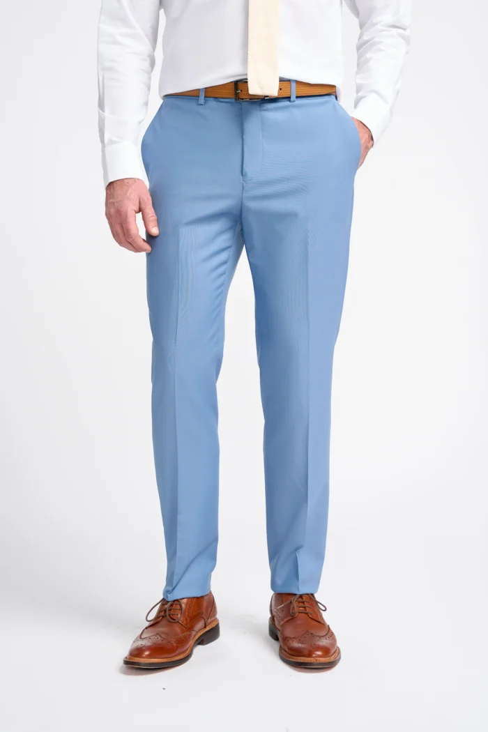 Men's Suit Sky Blue 3 Piece Tailored Fit Formal Wedding Dress - Image 5