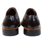 Mens Oxford Brogue Shoes Laced Leather Goodyear Welted Tan Brown Burgundy - Image 10