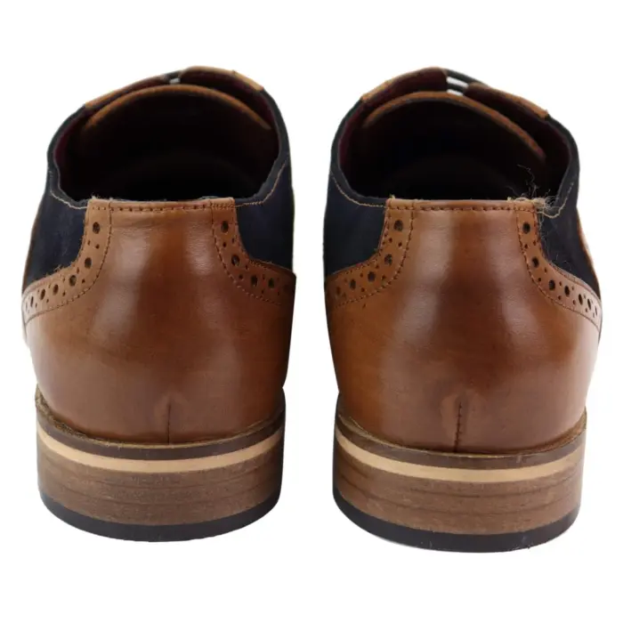 Mens Real Leather Suede Brogues Derby Oxford Shoes Classic British Smart Casual - Image 3