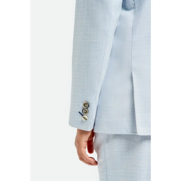 Boys Suit 3 Piece Sky Blue Tailored Fit Wedding Formal Outfit - Image 3