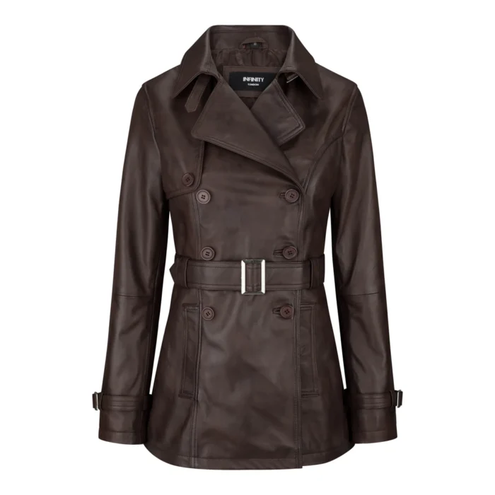 Women's Black Superior Leather Biker Jacket Coat Vintage Retro Design - Image 5
