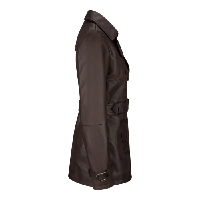Women's Black Superior Leather Biker Jacket Coat Vintage Retro Design - Image 6