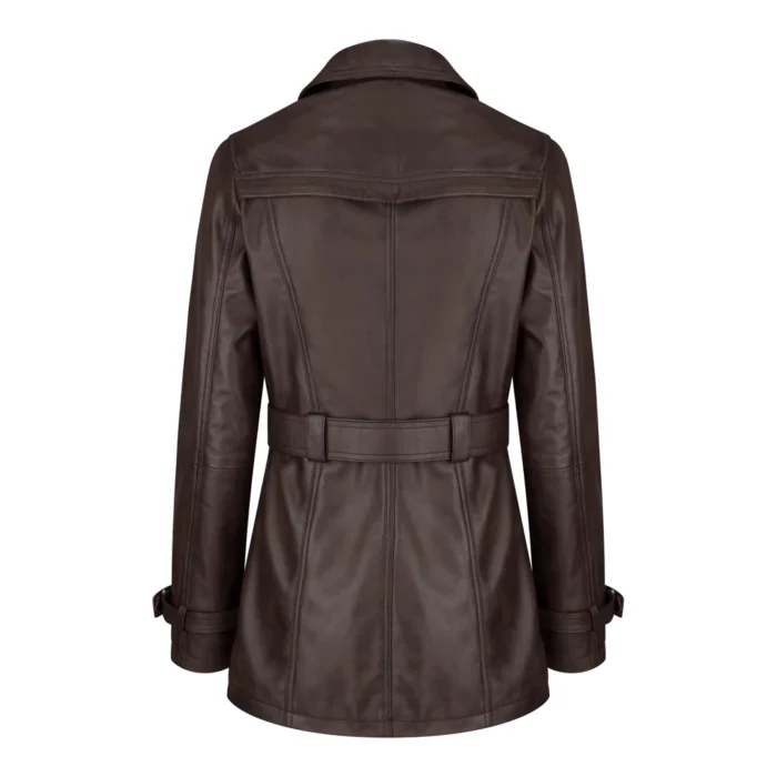 Women's Black Superior Leather Biker Jacket Coat Vintage Retro Design - Image 7