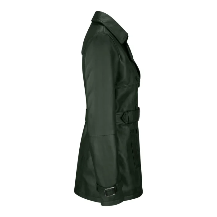 Women's Black Superior Leather Biker Jacket Coat Vintage Retro Design - Image 14