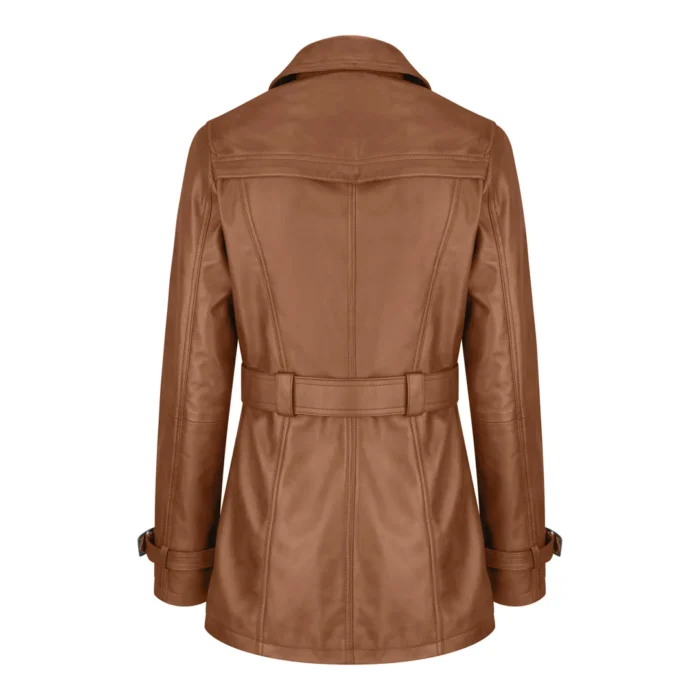 Women's Black Superior Leather Biker Jacket Coat Vintage Retro Design - Image 19