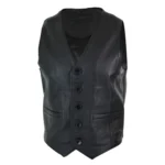 Mens Real Leather Gilet Waistcoat Classic Vintage Retro Black Camel - Image 2