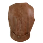 Mens Real Leather Gilet Waistcoat Classic Vintage Retro Black Camel - Image 8