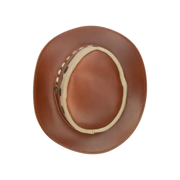 Leather Suede Hat Aussie Bush Cowboy Riding Classic Western Outback Brown - Image 4