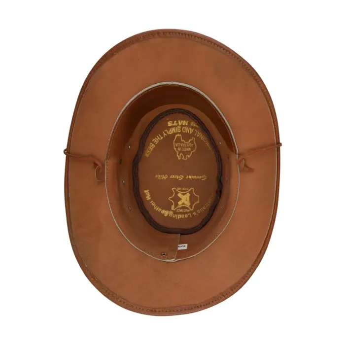 Leather Suede Hat Aussie Bush Cowboy Riding Classic Western Outback Brown - Image 5