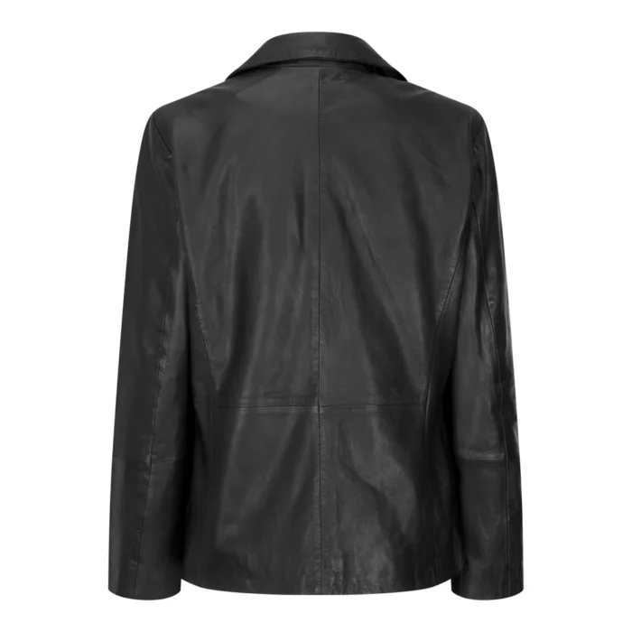 Womens Real Leather Blazer Jacket Short 1 Buton Brown Tan Black Classic Retro - Image 5