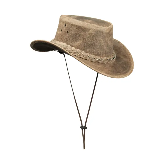 Austrialian Suede Vintage Brown Outback Riding Cowboy Bush Hat Unisex Classic - Image 1