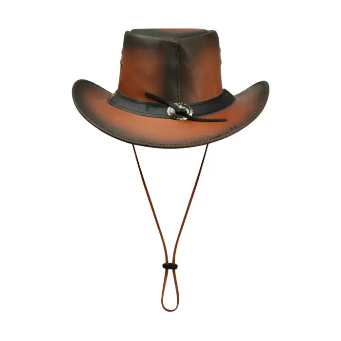 Australian Unisex Western Cowboy Outback Real Leather Aussie Bush Hat Vintage - Image 2