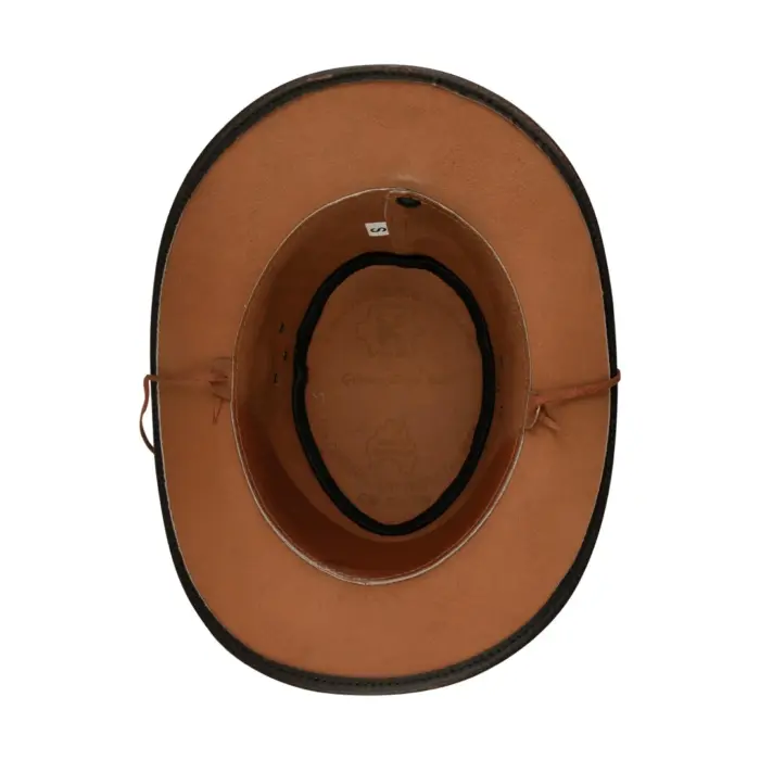 Australian Unisex Western Cowboy Outback Real Leather Aussie Bush Hat Vintage - Image 5