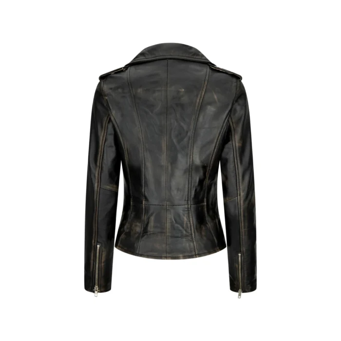 Womens Ladies Real Soft Leather Racing Style Biker Jacket - Image 8