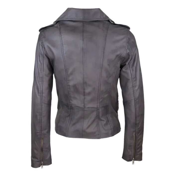 Womens Ladies Real Soft Leather Racing Style Biker Jacket - Image 24