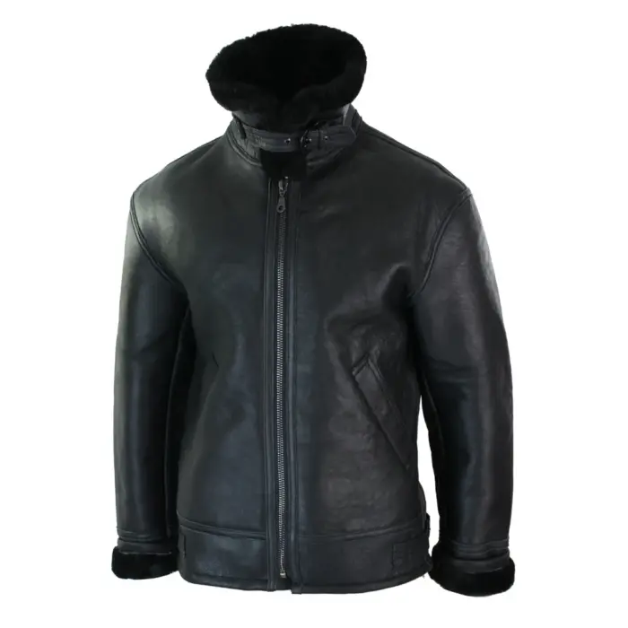 Mens Real Leather Sherling Sheepskin Original B3 Flying Pilot Jacket Warm Winter - Image 4