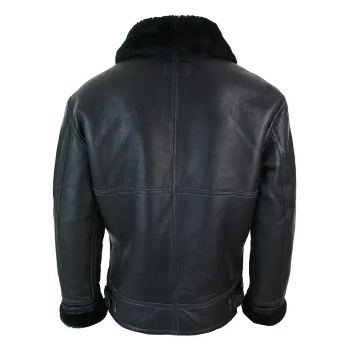 Mens Real Leather Sherling Sheepskin Original B3 Flying Pilot Jacket Warm Winter - Image 5
