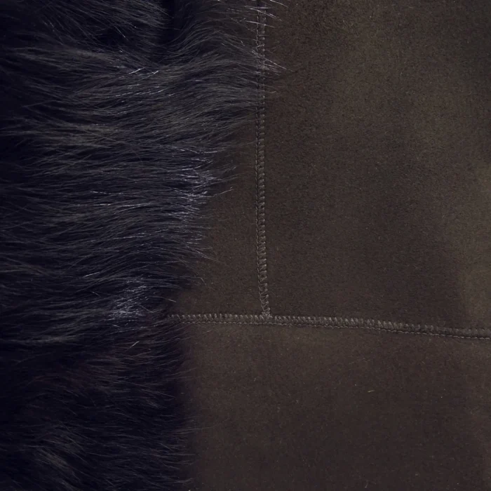 Brown Luxury 3/4 Length Ladies Suede Real Toscana Sheepskin Coat Tailored Fit - Image 3
