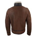 Mens Real Sherling Sheepskin Zip Pilot Flying Jacket Retro Vintage WW2 Tailored - Image 3