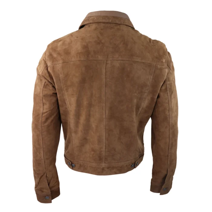 Mens Genuine Suede Jacket Leather Jeans Denim Short Mens Biker Classic VIntage - Image 15