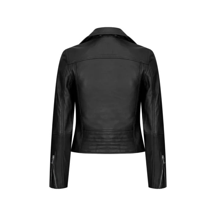 Womens Cross Zip Biker Real Leather Jacket Brando Red Black Retro Classic Motorcycle - Image 3