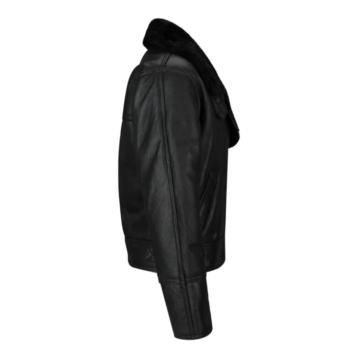Ladies Winter 100% Real Sheepskin Leather Camel Brown Ginger Aviator Jacket - Image 5