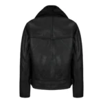 Ladies Vintage 100% Real Sheepskin Jacket Leather Biker Black Aviator Flying - Image 3