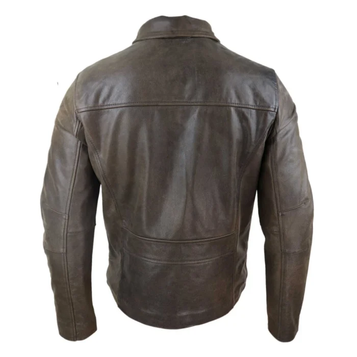 Mens Classic Real Leather Soft Hide Zipped Collar Box Jacket Smart Casual Fit - Image 21