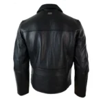 Mens Classic Real Leather Soft Hide Zipped Collar Box Jacket Smart Casual Fit - Image 3