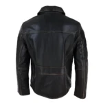 Mens Classic Real Leather Soft Hide Zipped Collar Box Jacket Smart Casual Fit - Image 6