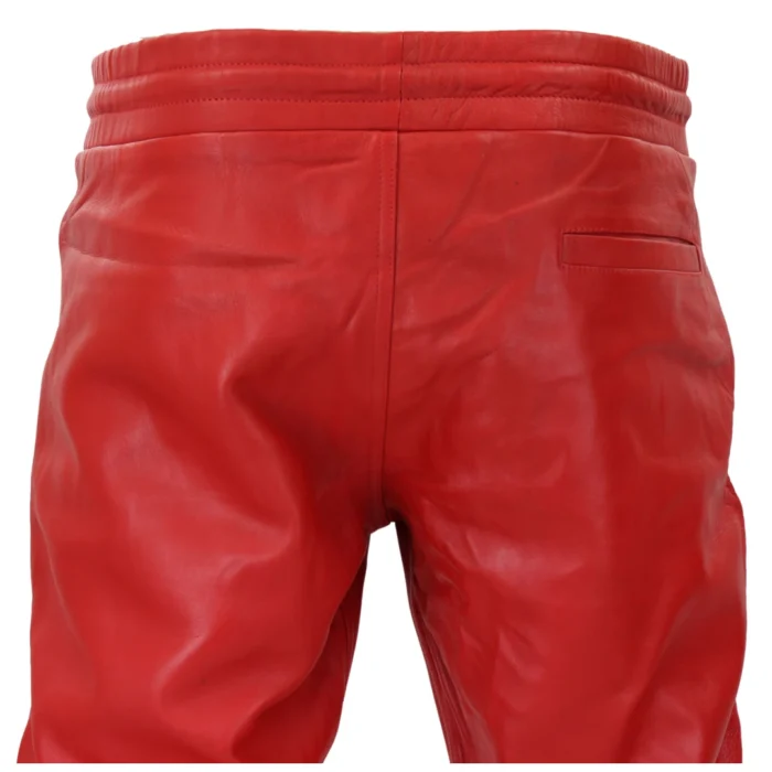 Mens Real Leather Jogger Jeans Trousers Elasticated Casual - Image 15