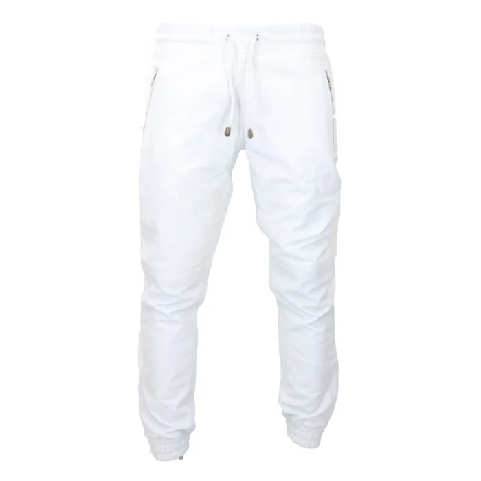 Mens Real Leather Jogger Jeans Trousers Elasticated Casual - Image 17