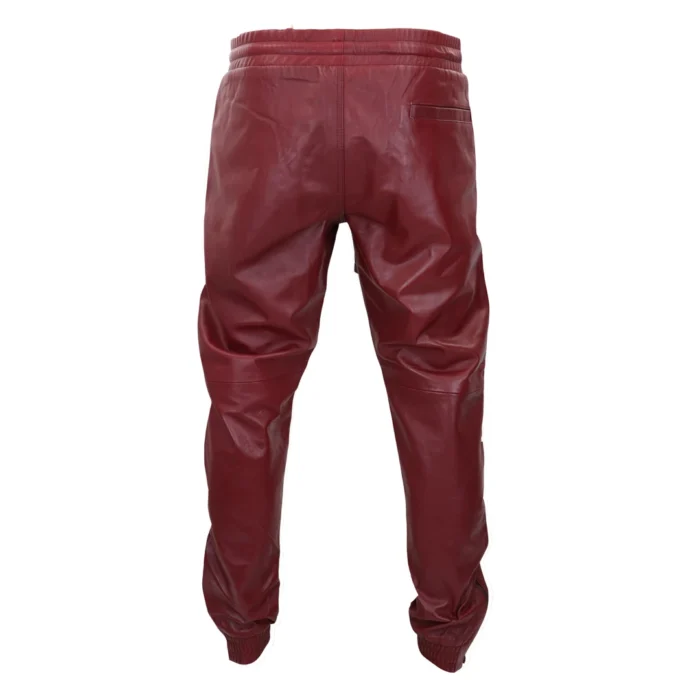 Mens Real Leather Jogger Jeans Trousers Elasticated Casual - Image 22